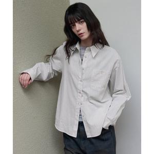 [레더리](타임스퀘어점패션관)스몰 로고 스트라이프 코튼 셔츠 [2COLOR]