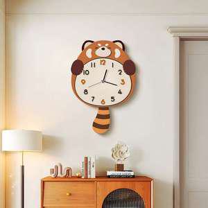너구리 시계 동물 모양 벽시계 귀여운 아이방 인테리어 팬더
