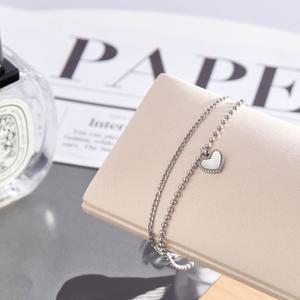 [시후주얼리] 하트 펜던트 2줄 체인 써지컬스틸 팔찌 TL007Bc