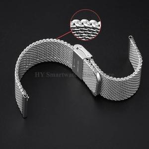 호환품 밀라노 메쉬 스틸 스트랩 0.6mm 스테인레스 금속 시계 밴드 남성 유니버설 헤비 팔찌