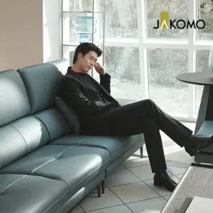[자코모] 바스토 4인 럭스 통가죽 천연면피 소가죽 소파+스툴