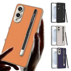 갤럭시s25엣지 심플 단색 카본 컬러 매트 가죽 디자인 스킨 s펜 홀더 수납 슬림핏 하드 케이스