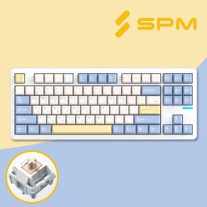 SPM PL87W 텐키리스 무선 기계식 키보드 베이비블루 저소음 목새축