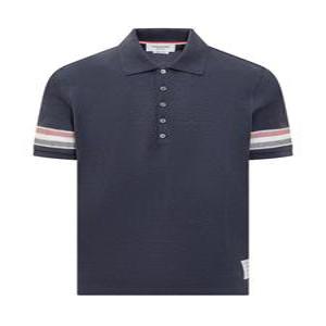 THOM BROWNE 톰브라운 스트라이프 남성 반팔 폴로티셔츠 MJP169AJ0046 415