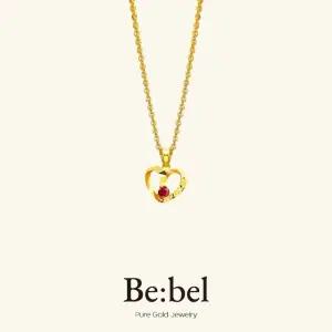 순금목걸이 7.5g(2돈 두돈) 24k 여자 디자인 하트루비 비벨