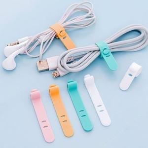 고품질 이어폰 충전선 정리 실러콘 스트랩 4개 전선정리 케이블홀더 멀티탭정리 랜선정리 (WFH09Z7)