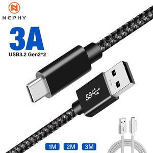 USB A - C 케이블10Gbps 데이터 전송 및 60W 3A 고속 충전 케이블 Android Auto용 3.1/3.2 Samsung S22 iPa