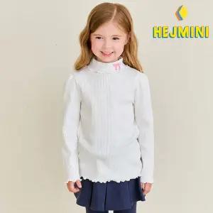 [헤이미니] 리본자수골지티셔츠