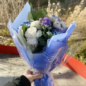 오후의 꽃 졸업 생일 남자 꽃다발 선물 파란색꽃 파랑 한다발 꽃배달 싼곳