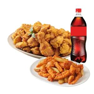 [노랑통닭] (레귤러/순살)후라이드치킨+맵싸한특수부위3종+콜라1.25L