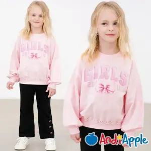 [앤디애플] 큐티리본오버핏맨투맨티셔츠