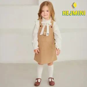 [헤이미니] 큐티리본코듀로이멜빵원피스