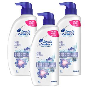 헤드앤숄더 퍼퓸 모발두피관리 프레쉬 샴푸 플로럴향 800ml 3개