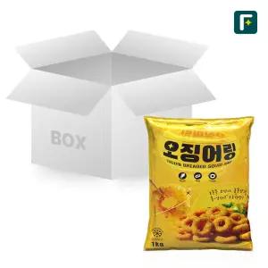 박스단위/대용량 펀쿡 튀김용 오징어링 1kg X 10팩 오징어 튀김 업소용 식자재