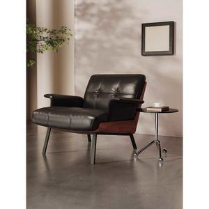 이태리 가죽소파 싱글 안락의자 빈티지 가벼운 럭셔리 1인용 북유럽 우드