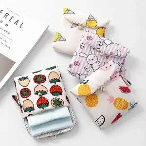 생리대 파우치 화장품 여행용 시크릿파우치 첫생리선물 학생 다용도 포켓 미니 면 휴대용파우치 캐릭터
