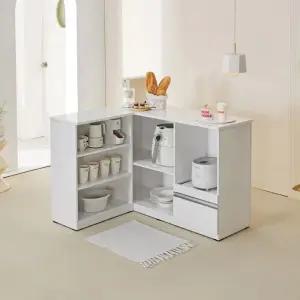 E0 UV하이그로시 아일랜드식탁 ㄱ자형코너형 홈바(NC_050)