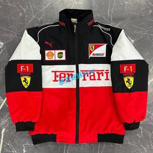 F1 레이싱복 자켓 패딩 F1 자수 구미 전판 엣지풍 복고 라이더 점퍼