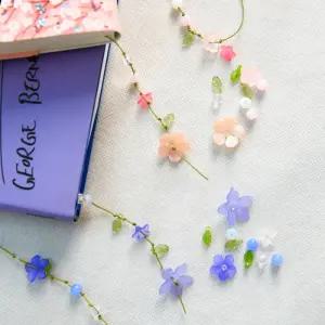 벚꽃 도라지꽃 비즈 끈 꽃 책갈피 끈갈피 만들기 DIY 키트 북마크 세트 데이지 네잎클로버 독서용품 북마커