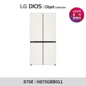 [870L]1등급 LG 디오스 오브제 냉장고 베이지(H875GBB011)