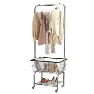 바구니 행거 철제 견고한 옷가게 가정 공간절약 트롤리 이동식