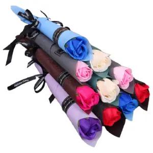 중학교 10개묶음 장미한송이 장미 졸업 장미꽃 비누꽃다발 고등학교 선물 비누꽃