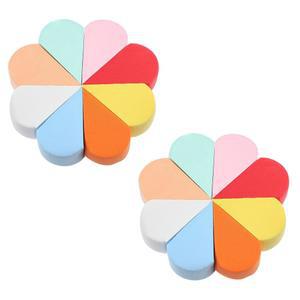 JIYIN 16 PCS 페이스 페인트 스펀지, 다색 꽃잎 모양 고밀도 페이스 페인팅 용품 부드러운 페이셜 패드 클렌징 메이크업 스펀지 뷰티 블렌더 클린 크림 컨실러 메이크업 클리닝