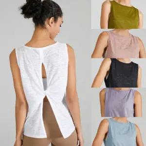 청복유한 요가나시 뒷트임 요가복 상의 필라테스복