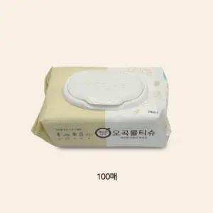 깨끗한나라 오곡물티슈 캡형 100매 10팩/물티슈/깨끗한/대용량