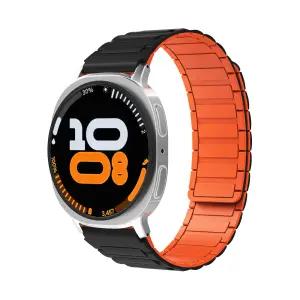 갤럭시워치8 클래식 러기드 마그네틱 실리콘 스트랩 밴드 블랙/오렌지