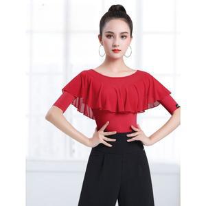 라틴댄스복 여성 상의 스포츠댄스복 보급형S LA115 재입고 그리쉬코 삼각 반짝이 댄스