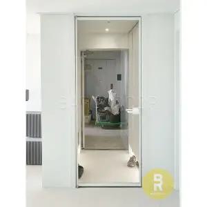 [바른도어]37번 90도 초슬림싱글여닫이중문 화이트 투명강화유리(기타손잡이호환불가)