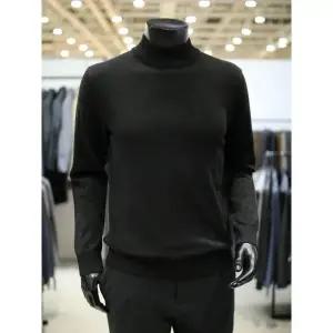 [바쏘옴므][바쏘옴므] 기본 이너 시크블랙 캐시미어 블렌드 베이직 모크넥 니트 WSY4WN23A