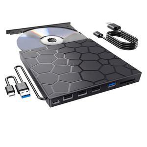 cd 리더기 롬 외장 DVD 드라이브 플레이어 노트북 데스크탑 맥 윈도우 11 10 8/7 리눅스용 7IN1 USB 3.0 CD/DVD ROM / RW 버너