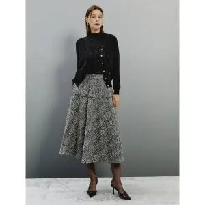 [아이잗컬렉션](타임스퀘어점패션관)시크라인 헤링본 미디 스커트 (CR9A0SK851)