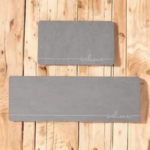 고품질 게더릭 소프트 규조토 발매트 2종 (웰컴) (그레이) 주방발매트 화장실매트 욕실발매트 (WFJUQ5N)