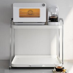 전자레인지 밥솥 선반 다용도 레일 화이트 수납 슬라이딩 받침대 다이 2단 주방