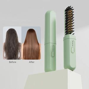 무선 빗 고데기 헤어스타일러 미니 휴대용 머리 직선 기 충전식 음이온 컬링 아이언 헤어 도구