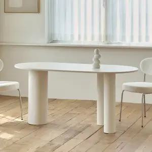 아씨방가구 피에르 화이트 6인 타원형 식탁 1800