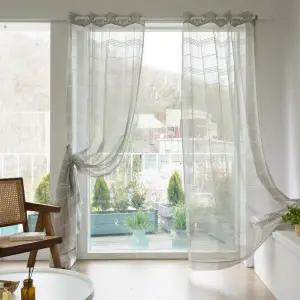 까르데코 쉬어라인 그레이 긴창 속지커튼 2장