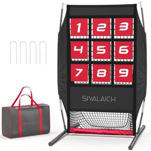 시얄라이치 야구 소프트볼 피칭 타겟 네트, 번호가 매겨진 스트라이크 존이 있는 휴대용 연습 훈련 시스템,