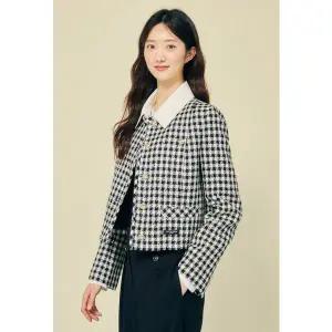 [JJ지고트](하남점)칼라 디테일 크롭 트위드 재킷 GP2A0JKR51