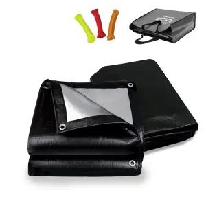 다용도 방수포 3x4m 블랙/실버 양면방수 그라운드시트 천막 텐트바닥방수포 방수타포린