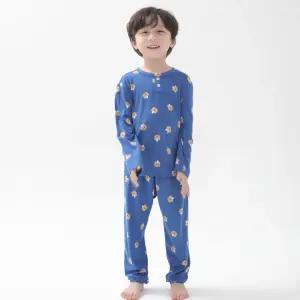 (더오투투)딥블루 베어 상하 세트 내의세트 실내복 내복 파자마 히트택