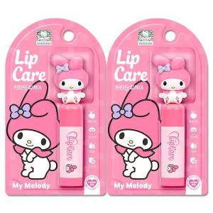 산리오 어린이 캐릭터 피규어 립케어 4.5g 복숭아향 핑크색 마이멜로디 립밤 2개