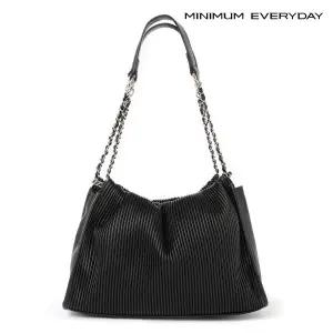[롯데백화점]미니멈 [미니멈 에브리데이]플리츠 체인 끈 스퀘어 숄더백 (EB3BG007D)
