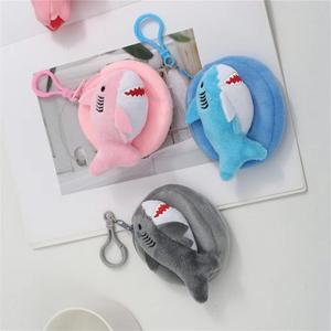 3가지 색상 새로운 8CM 작은 상어 플러시 동전 주머니 지갑 가방 케이스