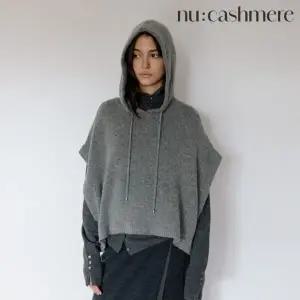 누캐시미어 25FW 라쿤울 이중직 후드케이프