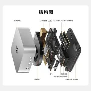 BEELINK SER8 8745HS 미니 PC 데스크탑 베어본 하드디스크 없음 컴퓨터 그레