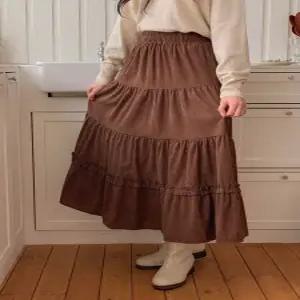 [하젤]모드리 코듀로이 캉캉 롱스커트_F4244